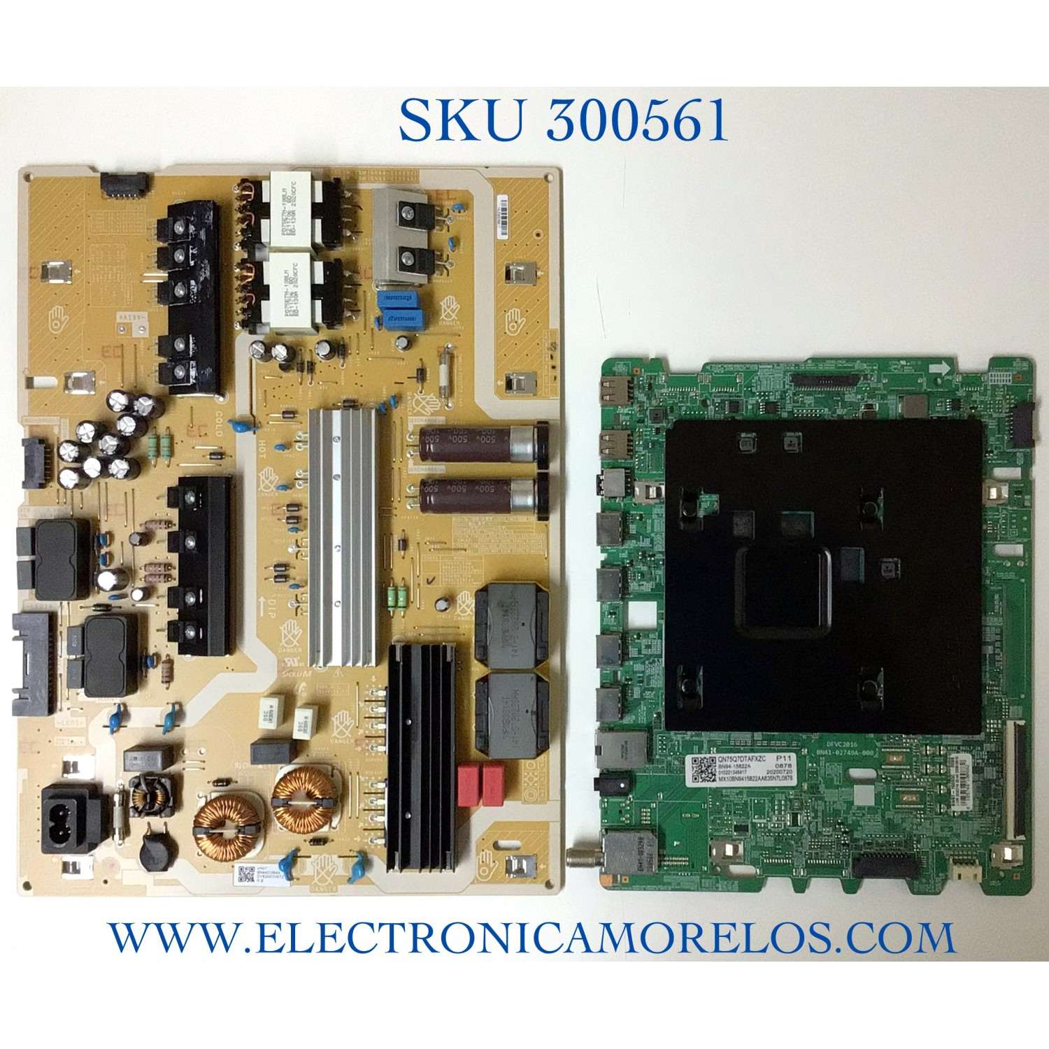 KIT DE TARJETAS PARA TV SAMSUNG MAIN  BN94-15822A / BN41-02749A / BN97-16593C / FUENTE BN44-01064A / L75E8N_TSM / BN4401064A / PANEL CY-RT075FGHV5H / MODELO QN75Q70TAFXZA CF04 / QN75Q70TAFXZA / QN75Q70TAF